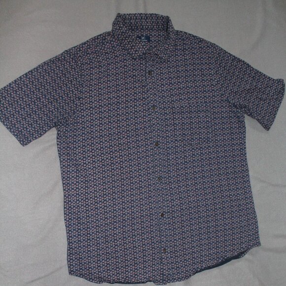 George Other - Mens XL George Blue Short Sleeve Button Up Pocket Casual Shirt